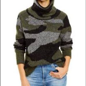 Aqua Camo Turtleneck Sweater